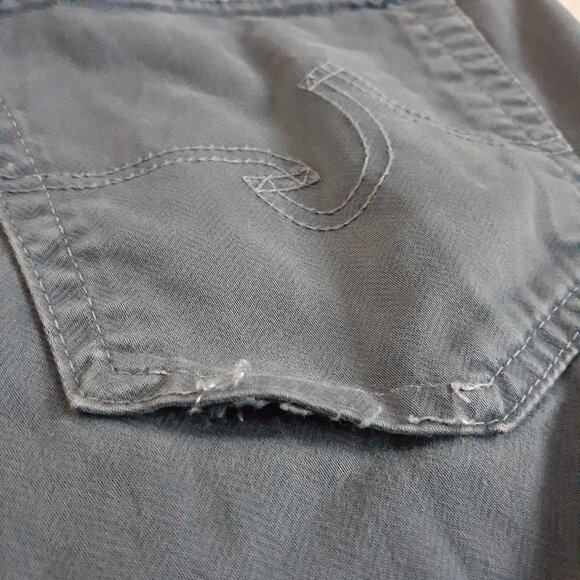 Adriano Goldschmied Men's 36X32 The Everett Sueded Steel Blue Straight Leg Jeans - Picture 11 of 15